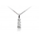 18ct White Gold Pendant with 3 brilliant Cut Diamonds. 0.50ct