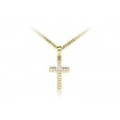 9ct Yellow Gold Cross with 0.11ct Diamonds. 