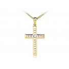 9ct Yellow Gold Cross with 0.50ct Diamonds. 