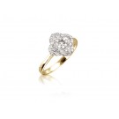 9ct Yellow & White Gold ring with 0.20ct Diamonds in white gold mount. 