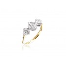 9ct Yellow & White Gold ring with 0.20ct Diamonds in white gold mount. 