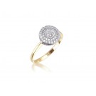 9ct Yellow & White Gold ring with 0.20ct Diamonds in white gold mount. 