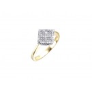 9ct Yellow & White Gold ring with 0.20ct Diamonds in white gold mount. 