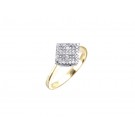 9ct Yellow & White Gold ring with 0.20ct Diamonds in white gold mount. 