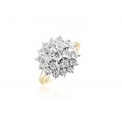 9ct Yellow & White Gold ring with 0.50ct Diamonds in white gold mount. 