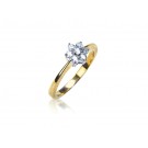 9ct Yellow & White Gold ring with 0.25ct Diamonds in white gold mount. 