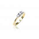 3 stone 9ct Yellow & White Gold ring with 0.25ct Diamonds in white gold mount. 