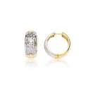 9ct Yellow & White Gold 0.20ct Diamond Hoop Earrings