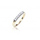 9ct Yellow Gold Eternity Ring  with 0.25ct Diamonds in white gold mount.