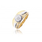 9ct Yellow & White Gold Mens Ring with 0.25ct Diamonds.