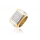 9ct Yellow & White Gold Mens Ring with 1.00ct Diamonds.