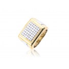 9ct Yellow & White Gold Mens Ring with 0.50ct Diamonds.