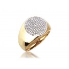 9ct Yellow Gold Mens Ring with 0.40ct Diamonds.