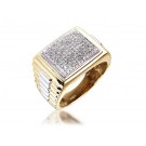 9ct Yellow & White Gold Mens Ring with 0.50ct Diamonds.