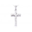 9ct White Gold Cross with 1.00ct Diamonds.