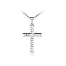 9ct White Gold Cross with 0.50ct Diamonds. 