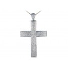 9ct White Gold Cross with 2.50ct Diamonds. 