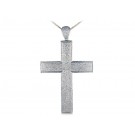 9ct White Gold Cross with 2.50ct Diamonds. 