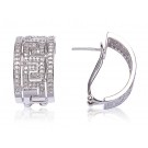 9ct White Gold 1.00ct Diamond Half Hoop Earrings