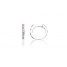 9ct White Gold 0.09ct Diamond Hoop Earrings