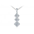 9ct White Gold Pendant with 0.15ct Diamonds. 