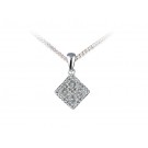 9ct White Gold Pendant with 0.15ct Diamonds.