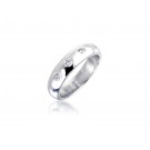 9ct White Gold & 0.25ct Diamonds 4mm Wedding Ring