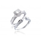 Platinum 1.10ct Diamonds Bridal Set