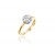 18ct Yellow & White Gold ring with 0.30ct Diamonds in white gold mount.