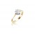 18ct Yellow & White Gold ring with 0.50ct Diamonds in white gold mount.