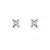 18ct White Gold Stud Earrings with Single Stone Princess Cut 1.50ct Diamonds.