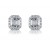 18ct White Gold & Diamonds Stud Earrings with Asscher Cut Centre Stone 1.70ct Diamond. 