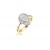 9ct Yellow & White Gold ring with 0.25ct Diamonds in white gold mount. 