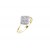 9ct Yellow & White Gold ring with 0.20ct Diamonds in white gold mount. 