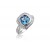 9ct White Gold ring set with Diamonds & 3.15ct Blue Topaz Centre Stone