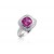 9ct White Gold ring set with Diamonds & 3.15ct Synthetic Pink Sapphire Centre Stone