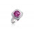 9ct White Gold ring set with Diamonds & 3.15ct Synthetic Pink Sapphire Centre Stone