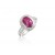 9ct White Gold ring set with Diamonds & 3.30ct Oval Shape Synthetic Pink Sapphire Centre Stone