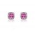 9ct White Gold Diamonds & 3.00ct Synthetic Pink Sapphire Stud Earrings
