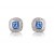 9ct White Gold Diamonds & 3.20ct Blue Topaz Stud Earrings