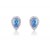 9ct White Gold Diamonds & 2.50ct Blue Topaz Pear Shape Stud Earrings