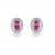 9ct White Gold Diamonds & 2.50ct Synthetic Pink Sapphire Oval Shape Stud Earrings