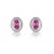 9ct White Gold Diamonds & 2.50ct Synthetic Pink Sapphire Oval Shape Stud Earrings