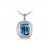 9ct White Gold Pendant with Diamonds & 3.50ct Blue Topaz Centre Stone