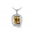 9ct White Gold Pendant with Diamonds & 3.50ct Citrine Centre Stone