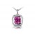 9ct White Gold Pendant with Diamonds & 3.50ct Synthetic Pink Sapphire Centre Stone