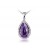 9ct White Gold Pendant with Diamonds & 4.00ct Pear Shape Amethyst Centre Stone