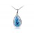 9ct White Gold Pendant with Diamonds & 4.00ct Pear Shape Blue Topaz Centre Stone