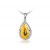 9ct White Gold Pendant with Diamonds & 4.00ct Pear Shape Citrine Centre Stone
