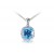 9ct White Gold Pendant with Diamonds & 3.50ct Blue Topaz Centre Stone   